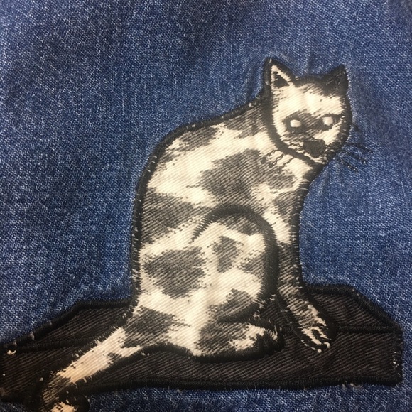 LEOPARD CAT DENIM TOP Jacket Shacket Size 20 but fits like an XL - Picture 9 of 14